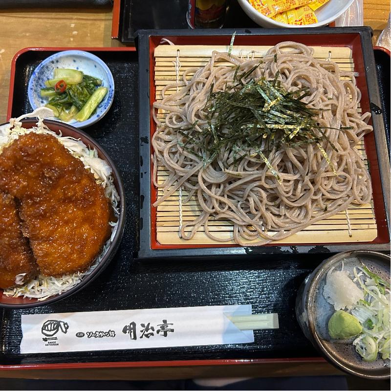 ソースヒレカツ丼とそばのセット(明治亭 中央アルプス登山口店 )