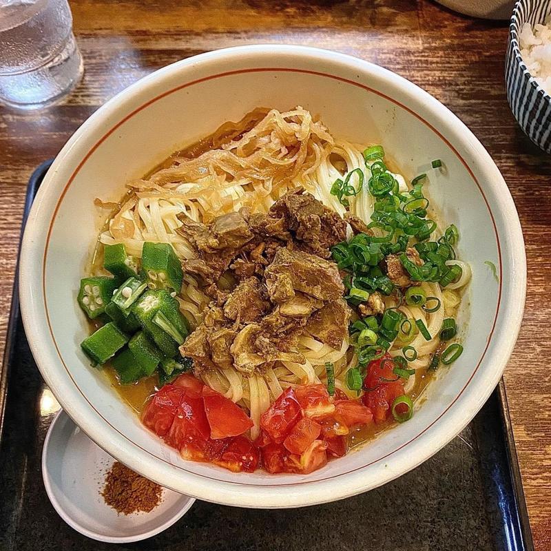 冷やしカレーまぜそば大2玉 〆の白ご飯付き(上本町 麺乃家)