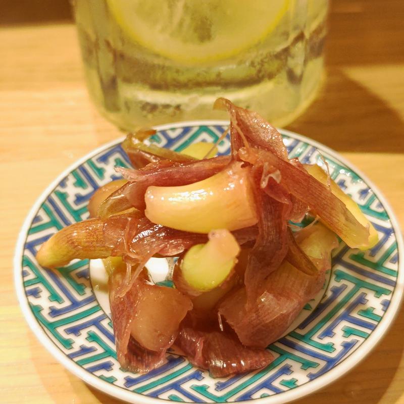 自家製みょうが甘酢漬(貝 刺身専門店 しらはら 関内)
