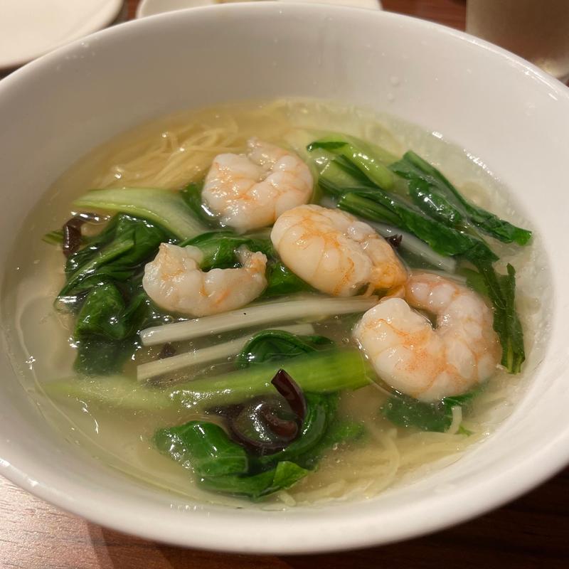 南翔点心セットの海老入り汁そば(南翔饅頭店 ミッドランドスクエア店)