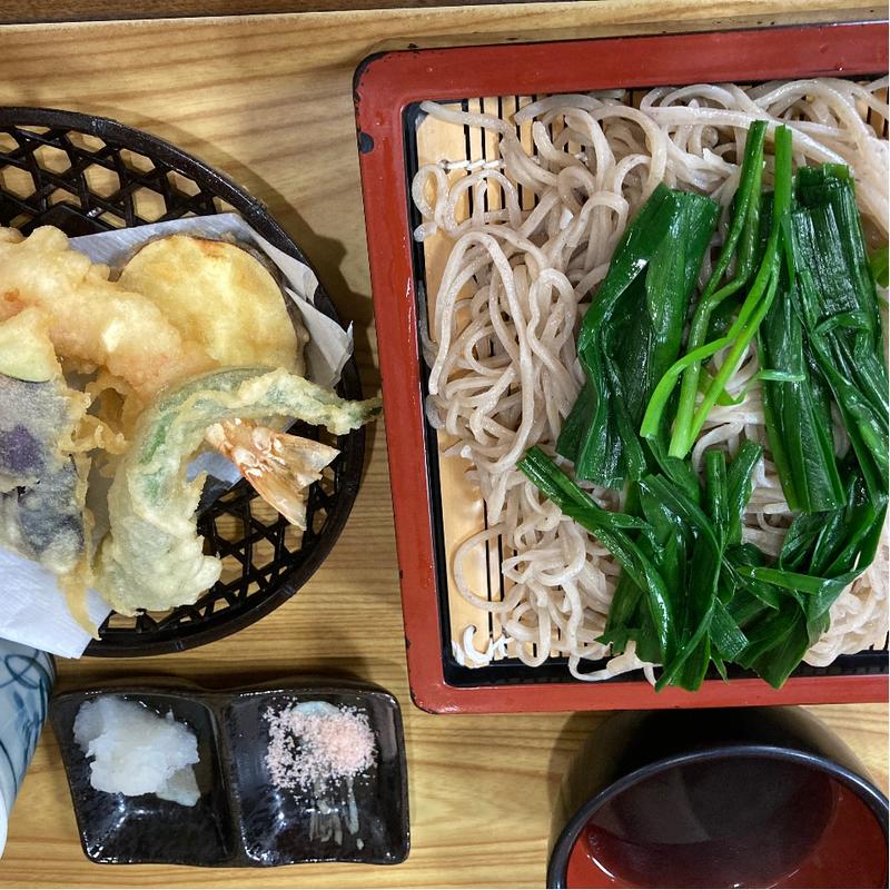 天ぷら付きにらそば(佐野屋そば店)