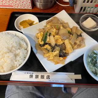 キクラゲと玉子炒め定食(栄楽飯店)