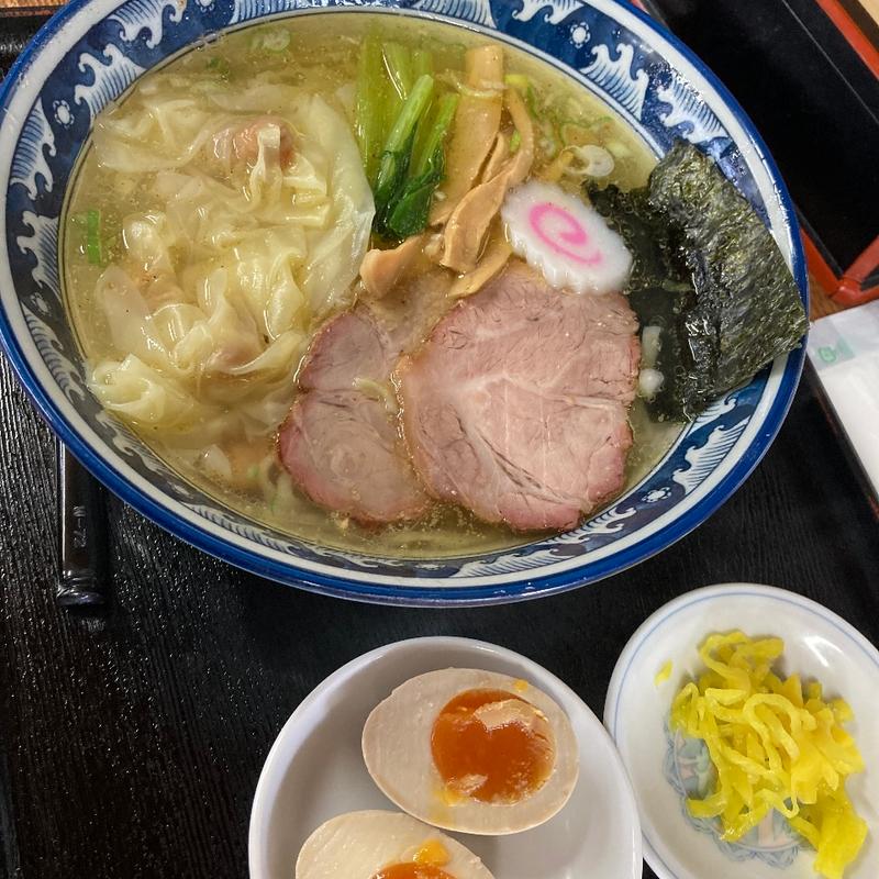 塩ワンタンメン＋煮卵(手打中華 英（はなぶさ）)