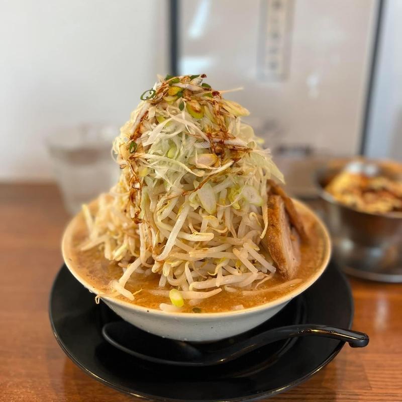 けにじろう 野菜トッピング 背脂増し 太麺バージョン(らーめん 源次郎)