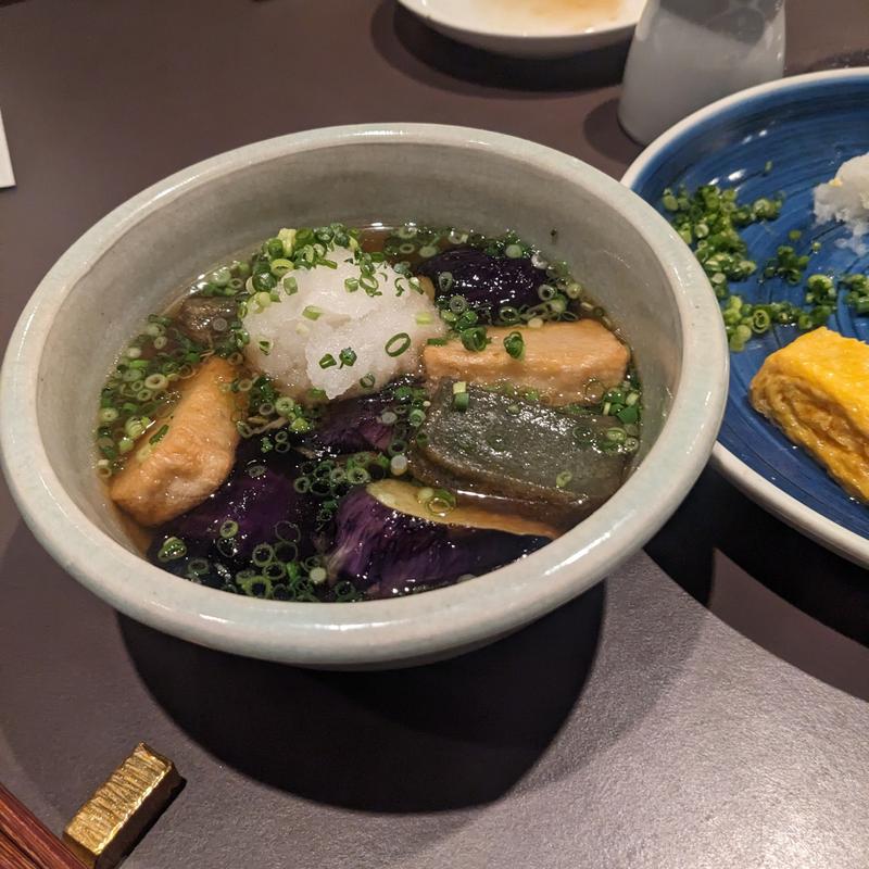 生麩と茄子の揚げ浸し(青山 川上庵)