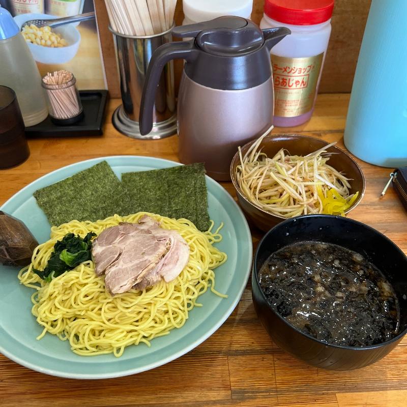 つけ麺　黒ばらのり　ネギ丼(ラーメンショップ椿 上彦川戸店)