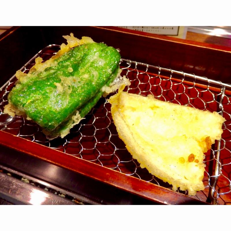 きす、丸ごとピーマン(天ぷら酒場 NAKASHO)
