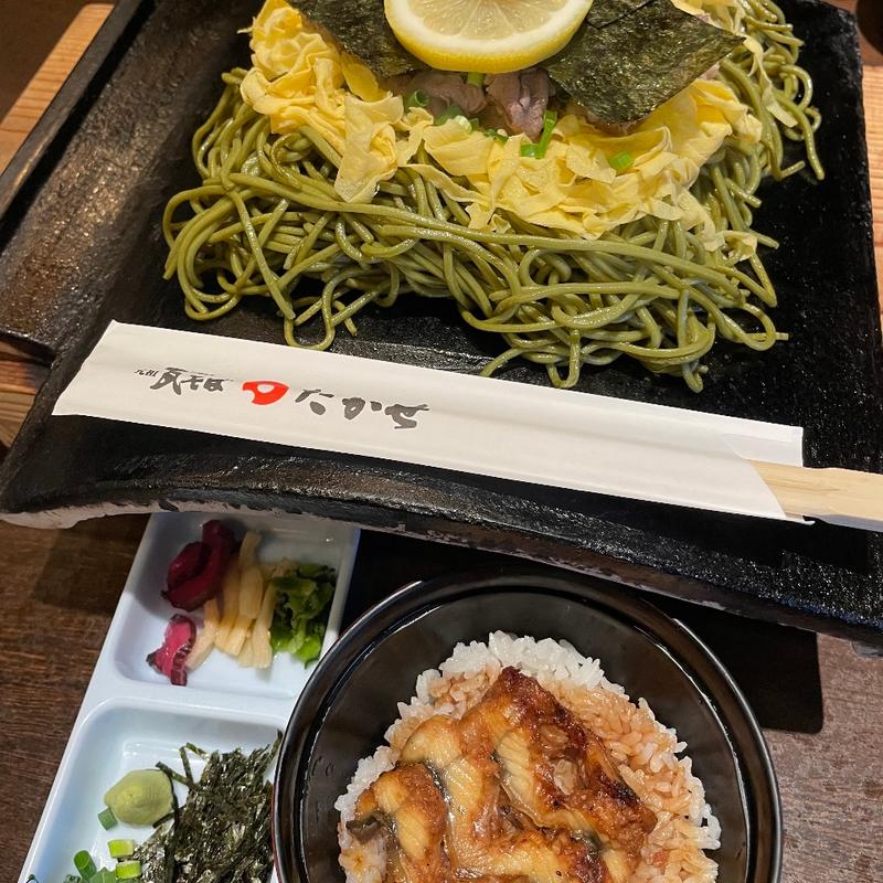 瓦そば（うな茶セット）(元祖瓦そばたかせ　ゆめシティ新下関店)