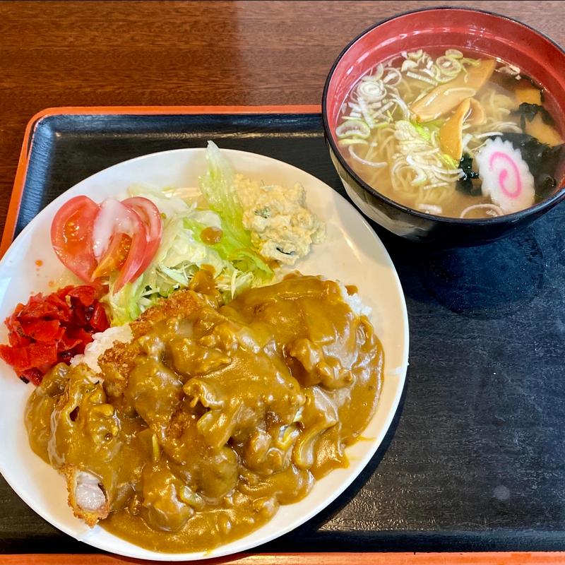 カツカレー・ミニラーメンセット(大阪屋)