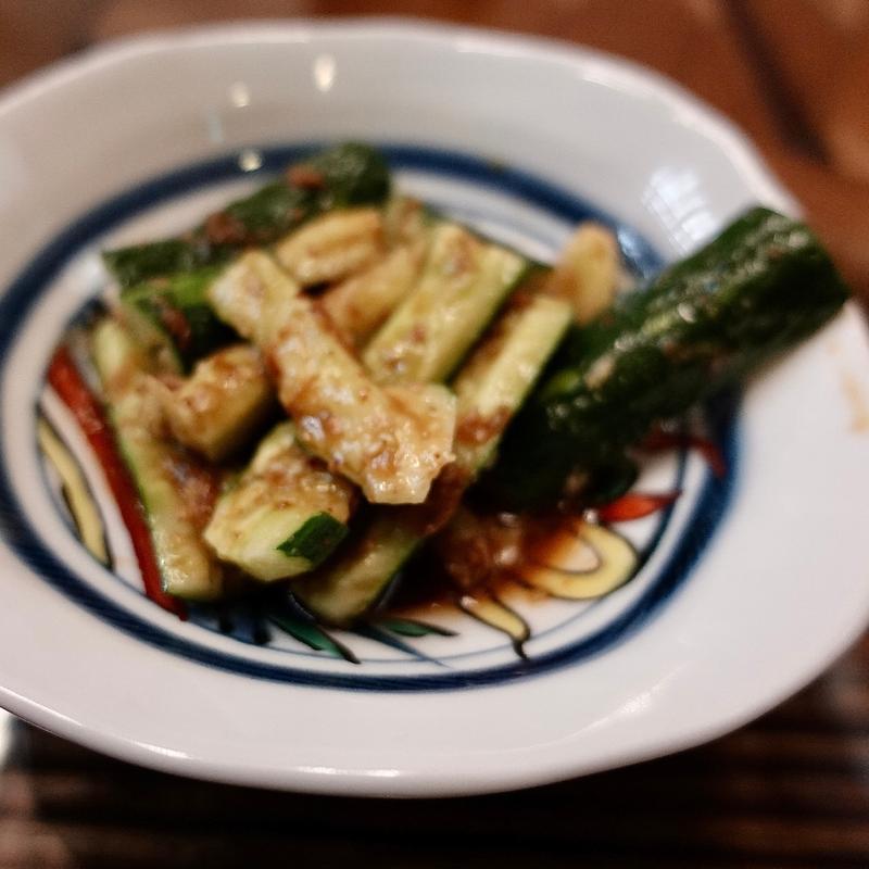 叩き胡瓜ピリ辛和え(三崎港 蔵)