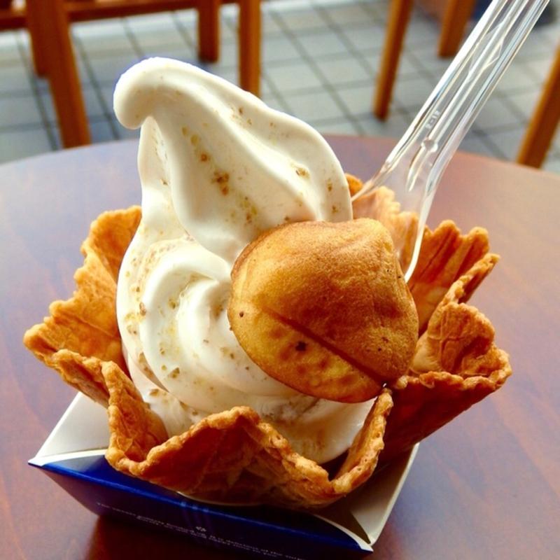 甘栗ソフトクリーム(今井総本家 栗子茶屋)