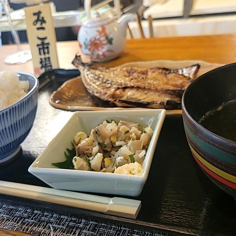 あじの定食(みこ市場)
