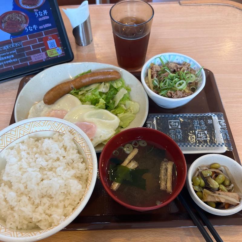牛小鉢ソーセージエッグ朝食(すき家 八潮西袋店)