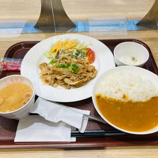 生姜焼き定食 ミニカレー(カレーショップ C&Cダイニング)