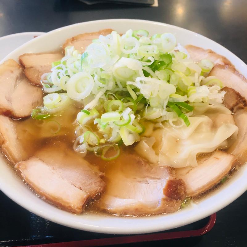 期間限定ギガ盛りチャーシューめん　ワンタン＋ネギトッピング(喜多方ラーメン 坂内 小法師三島店　 )