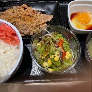 牛皿定食（生野菜サラダセット)