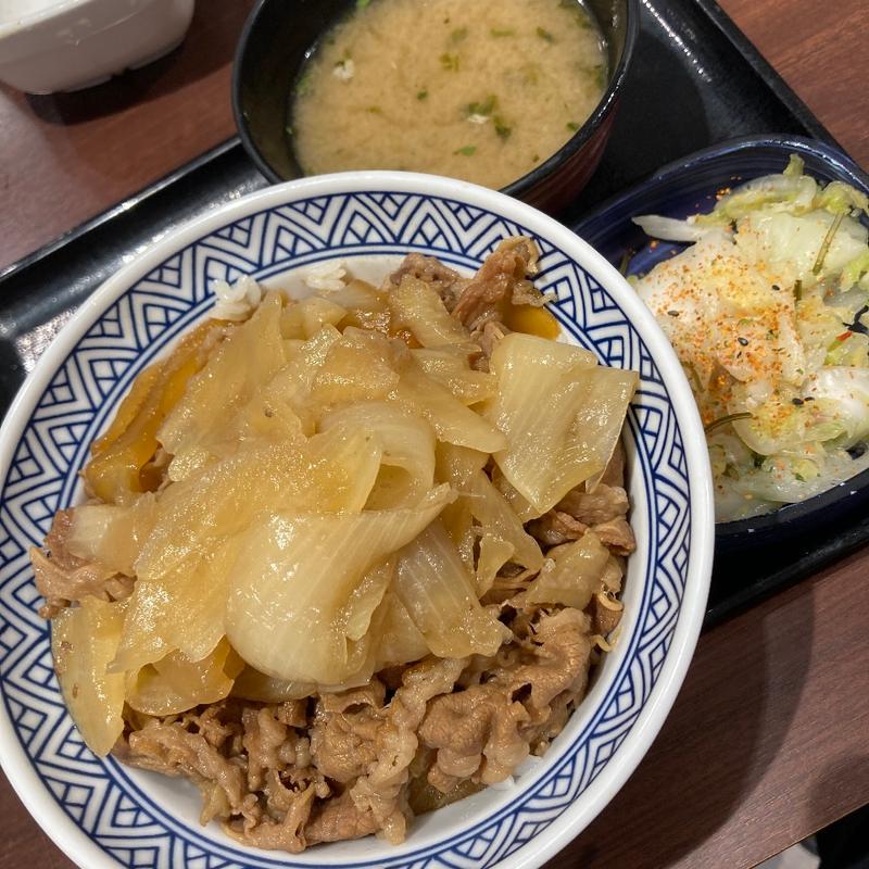 牛丼あたま大盛りねぎだくお新香セット(𠮷野家 ヤエチカ店)