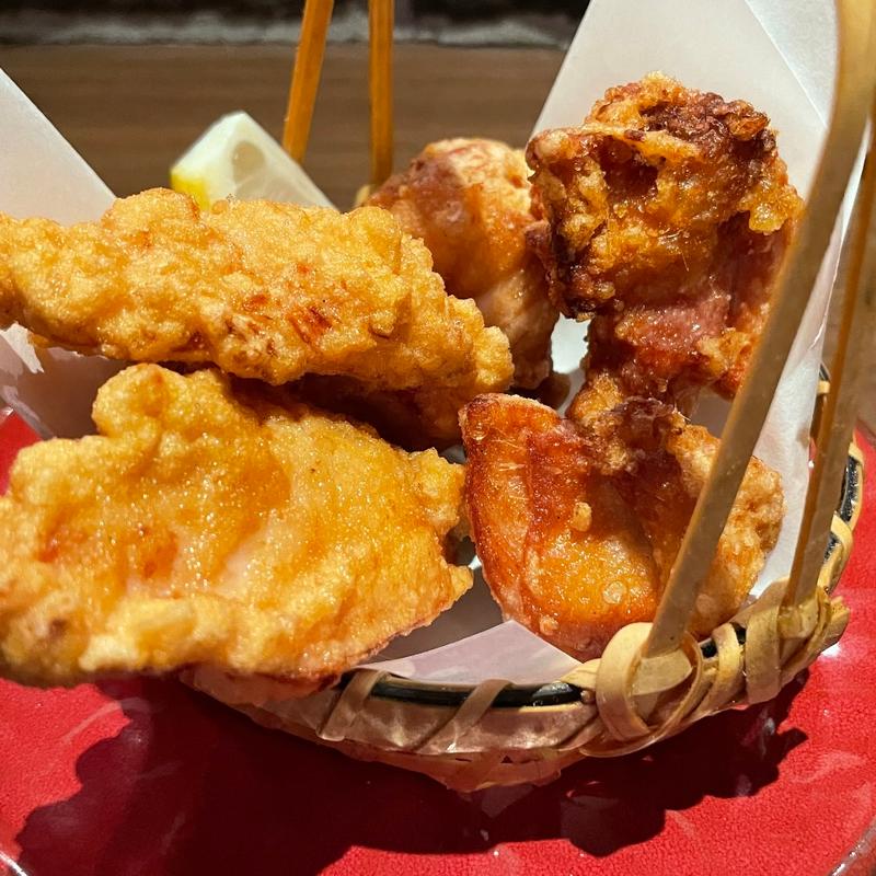 鶏の唐揚げと塩ザンキの合盛り(いただきコッコちゃん 浦和店)