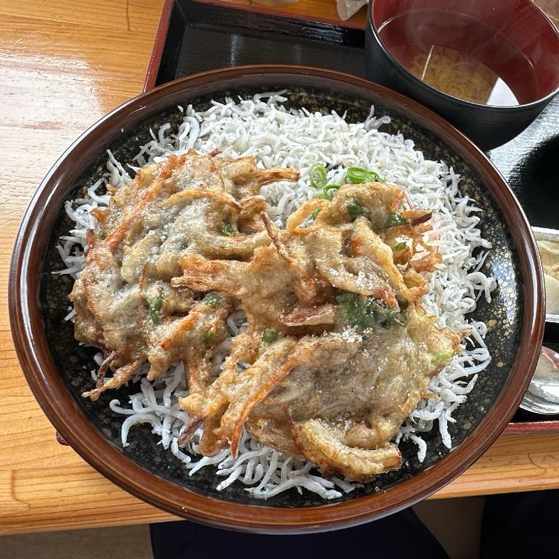 釜揚げちりめん丼＋かき揚げセット(安芸しらす食堂)