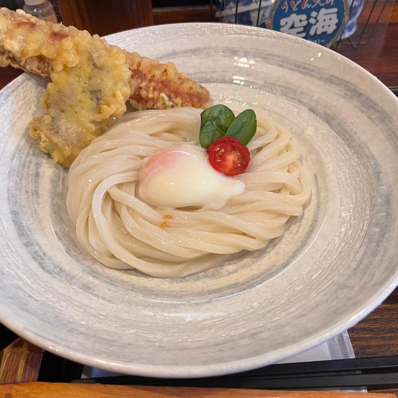 ちくとり天温玉ぶっかけ(うどん大師空海)