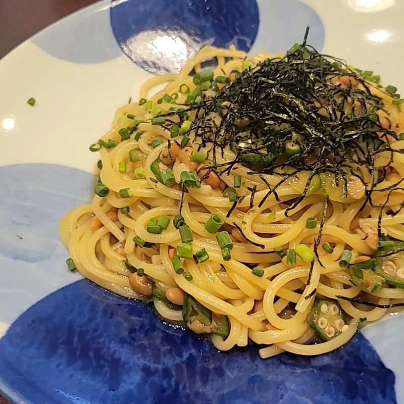 納豆おくらパスタ(鎌倉パスタ 宇都宮パセオ店)