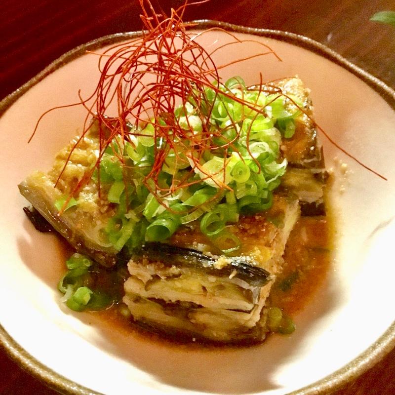 茄子と豚バラのミルフィーユ蒸し(鶴亀)