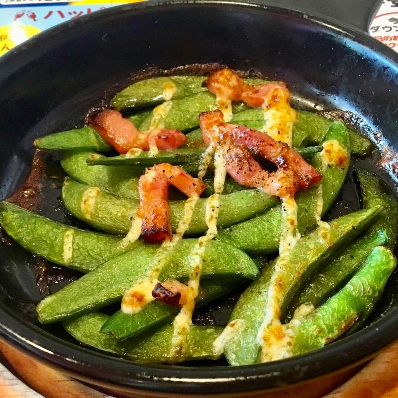 スナップエンドウとベーコンのオーブン焼き(ガスト野田阪神店)