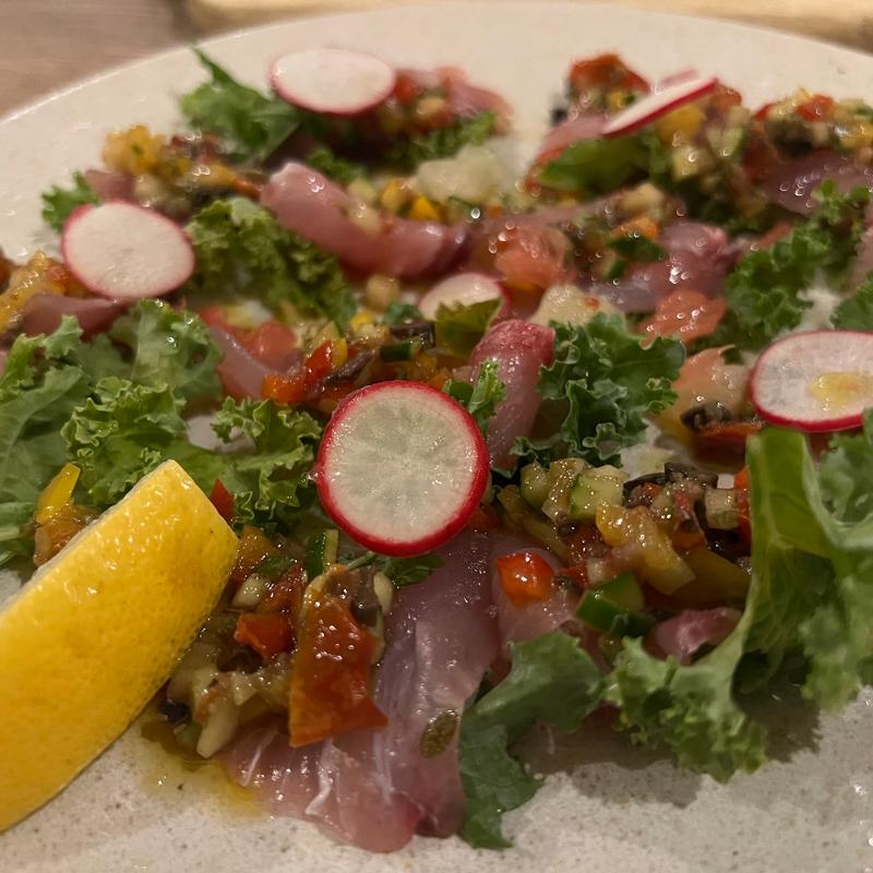 豊洲鮮魚のカルパッチョ(Cafe RIGOLETTO)