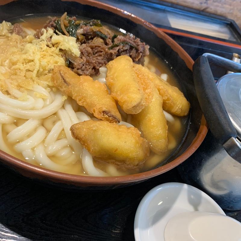 肉ごぼううどん（大盛）(牧のうどん　新宮店)