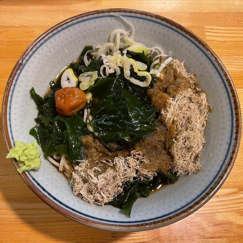 冷し梅昆布そば(福そば )
