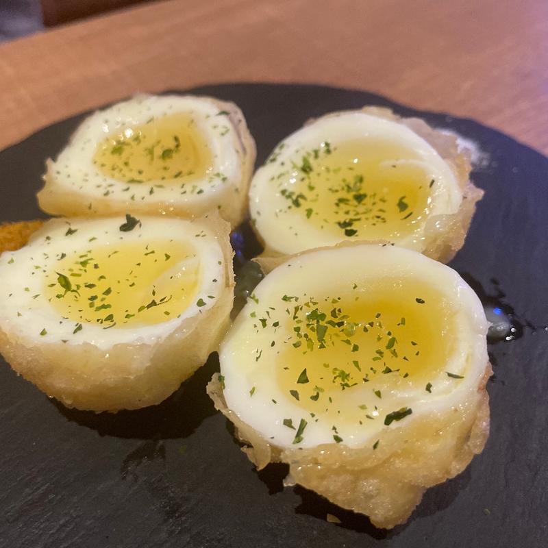 音更竹内養鶏場半熟卵天(地産地消 十勝帯広 大衆食堂とかち晴ル)