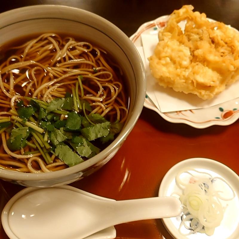 かき揚天そば（自慢のふんわり揚げた小海老のかき揚げ）(江戸蕎麦手打處あさだ 浅草橋)
