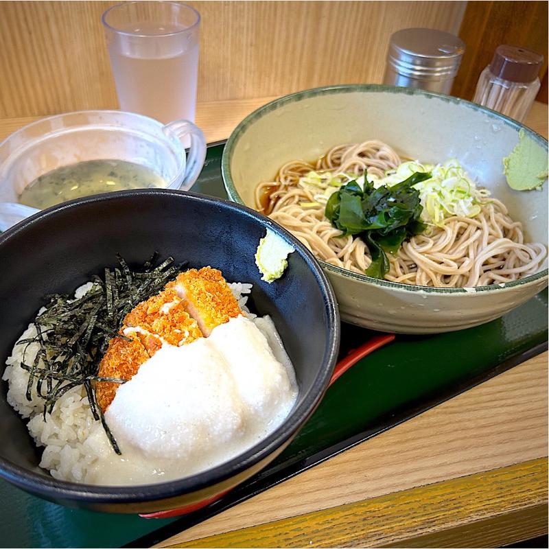 ミニかつの冷し出汁茶漬けセット(名代 箱根そば 喜多見店)