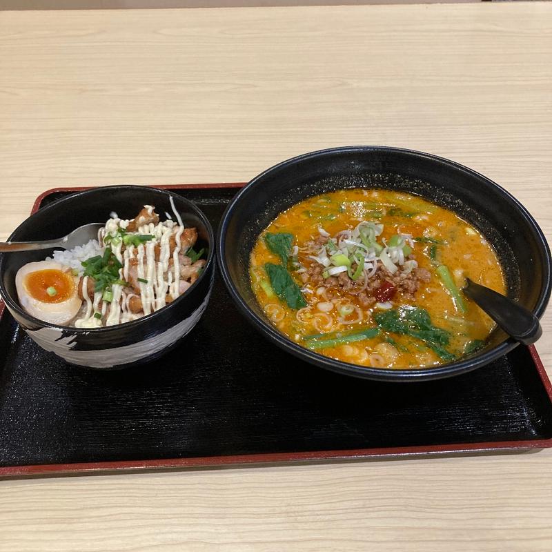 坦々麺＆鶏肉飯(竜の食堂)