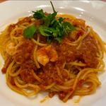 スパゲッティ　海老のマリナーラ