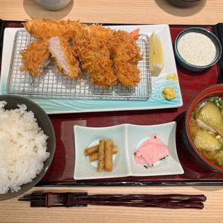牡蠣フライ　海老フライ　ミニヒレカツ定食(とんかつ新宿さぼてん 新宿パークタワー店)