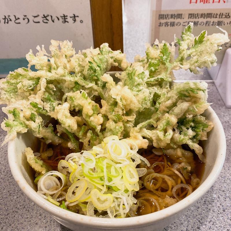 春菊天そば(甲斐そば)