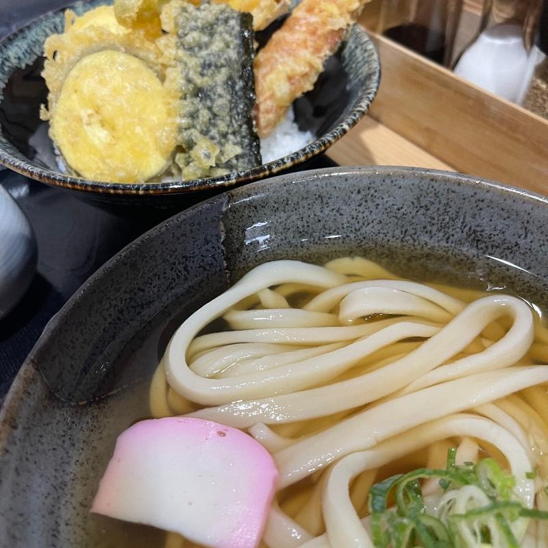 天丼、うどんセット(川久麦笑)