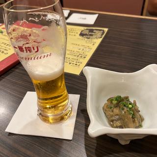 生ビール　お通し(旬菜料理 でんご)
