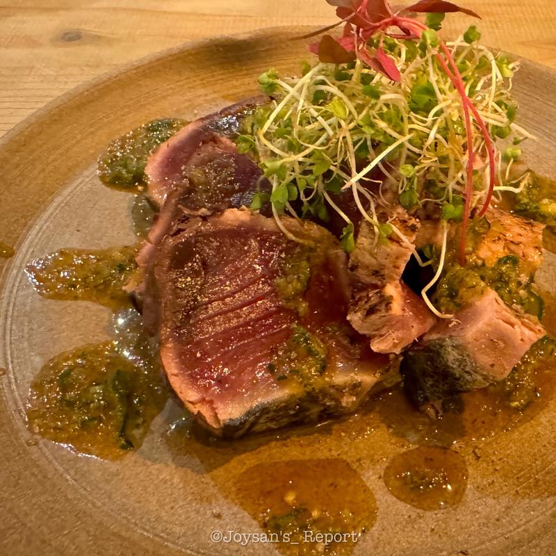 戻りカツオのおろしきゅうりソース(サンセットウォーカーヒル)