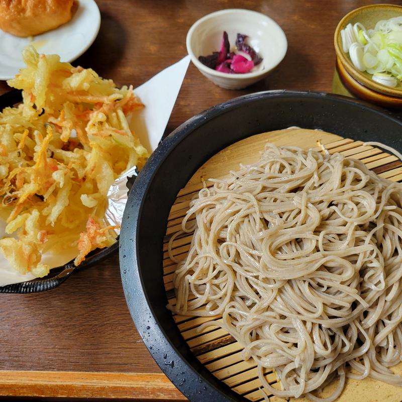 湧くわくセットとかきあげ(そば処 水無湧水庵)