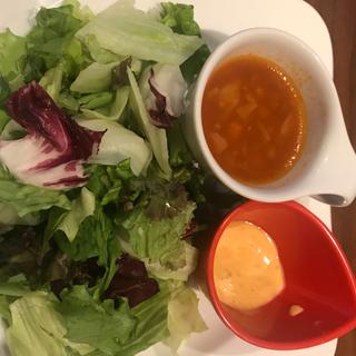 サラダ•スープ付き(むさしの森珈琲 岡崎竜美丘ガーデンプレイス店)