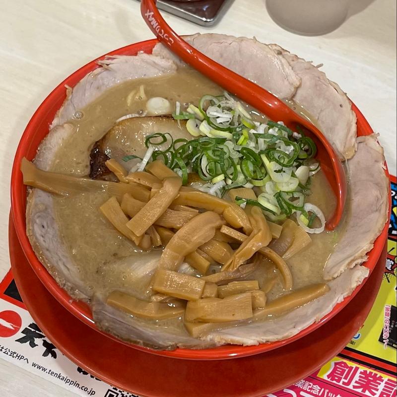 ダブルでチャーシューMax、メンマ(天下一品 野田阪神店)