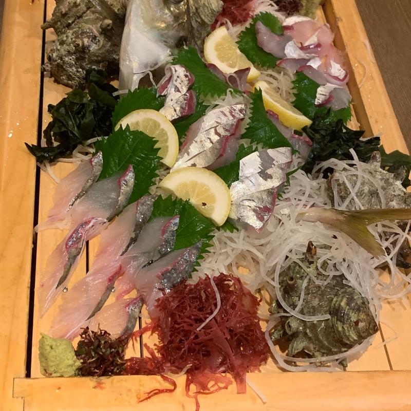 アジの姿造り(居酒屋 まる家 西中洲 （まるや）)