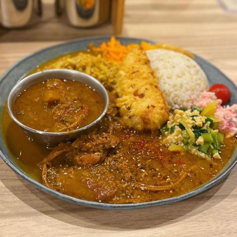 3種あいがけ（トッピング:きりざい・かしわ天）(咖哩アンダーソン)