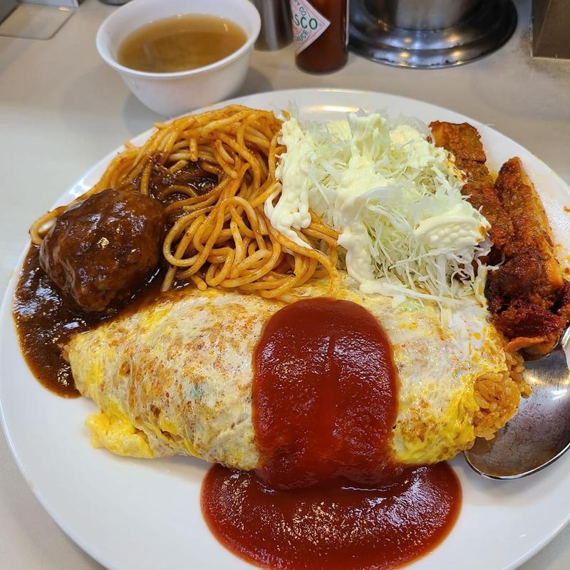 オムライス ミニハンバーグ タンドリーチキン(ハーフ)(むさしや )