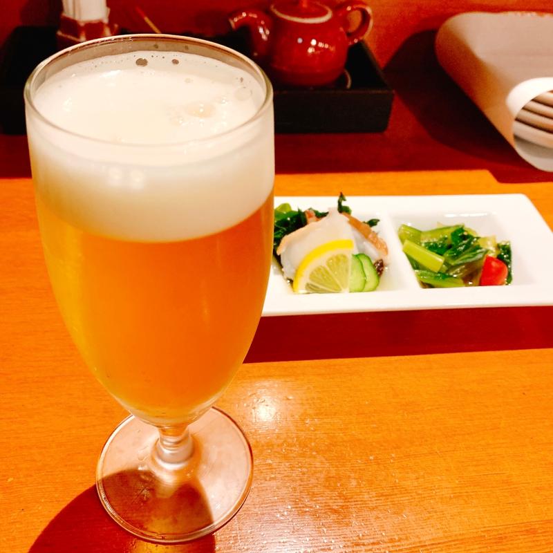 生ビール(小)とお通し(北野水産 燕三条店 （キタノスイサン）)