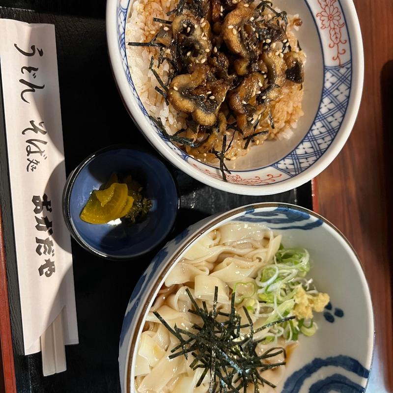 ランチメニュー　うなぎまぶし丼&きしめん(おかだや )