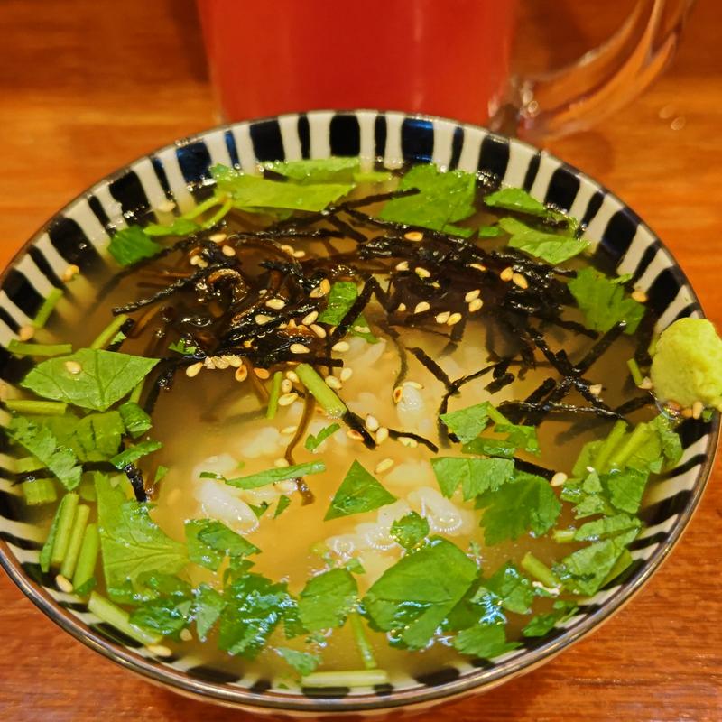 貝出汁おでん茶漬け(釣宿酒場マヅメ 野毛本店)