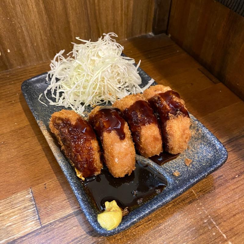 厚切りハムかつ(大衆酒場みつ星餃子 七日町店)